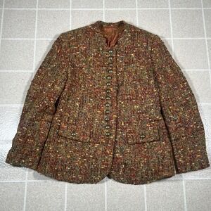 Habsburg Women's Blazer Jacket  Austrian Tapestry Wool Texture 3d‎ knit Sz M